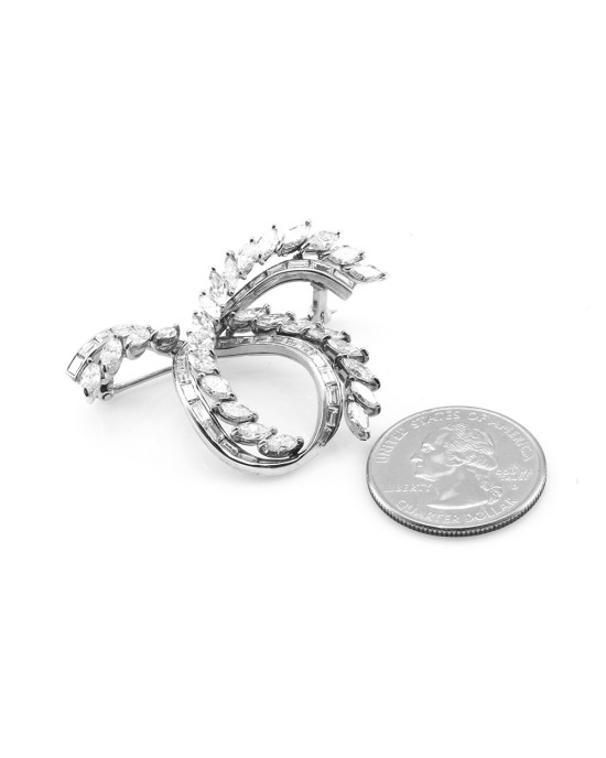 Diamond Swirl Pin in Platinum